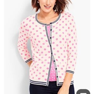 Talbots Pink Polka Dot Women's Cardigan Set